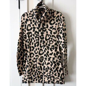NWT runs small LILY & LOTTIE Leopard Cowl Sweatshirt Tunic XL $54